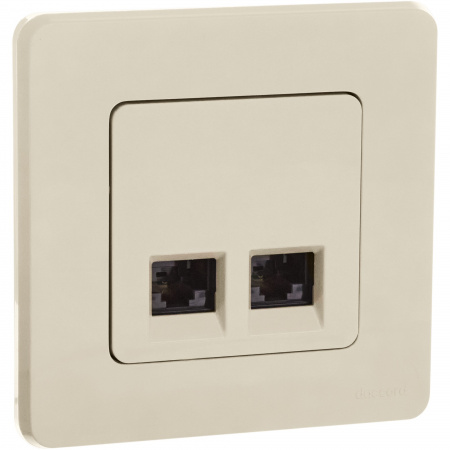 Розетка компьютерная двойная RJ45 категория 5Е UTP слоновая кость INSPIRIA IEK 673836