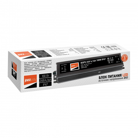Драйвер для светодиодный ленты BSPS 24V  4.16A=100W IP67 Jazzway JazzWay 5015579