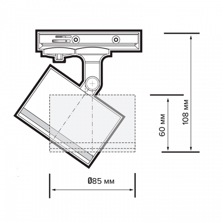 5052215 Светильник светодиодный трековый на шинопровод ДПО GX53PTR 31 GX53 WH 230V IP20  без лампы белый корпус JazzWay 