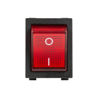 Выключатель клавишный 250V 30А (4с) ON-OFF красный с подсветкой REXANT 36-2346