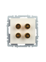 BRITE Аудиорозетка 4 поста РА10-БрЖ жемчуг IEK BR-S40-K36