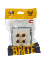 BRITE Аудиорозетка 4 поста РА10-БрЖ жемчуг IEK BR-S40-K36