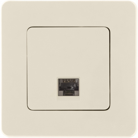 Розетка компьютерная RJ45 категория 6 UTP слоновая кость INSPIRIA IEK 673831