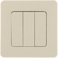 Выключатель 3-клавишный 10АХ слоновая кость INSPIRIA IEK 673541