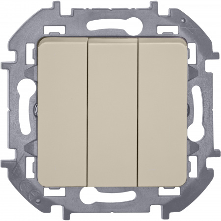 Выключатель 3-клавишный 10АХ слоновая кость INSPIRIA IEK 673541