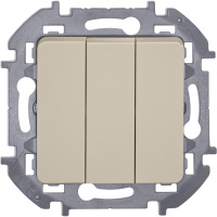 Выключатель 3-клавишный 10АХ слоновая кость INSPIRIA IEK 673541