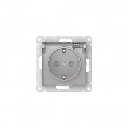 ATN440346S ATLASDESIGN AQUA РОЗЕТКА с заземлением со шторками с прозрачной крышкой, 16А,IP44, быстрозажимные клеммы,АЛЮМИН Systeme Electric 