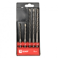 Набор буров по бетону SDS-plus (5 / 6X110 мм 6 / 8 / 10X160 мм) EKF db-h5-2х4