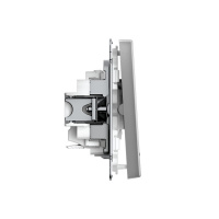 ARTGALLERY 2-клавишный ВЫКЛЮЧАТЕЛЬ с подсветкой, сх.5а, 10АХ, механизм, быстрозажимные клеммы, СТАЛЬ Systeme Electric GAL000953S