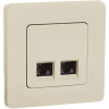 Розетка компьютерная двойная RJ45 категория 6 UTP слоновая кость INSPIRIA IEK 673841