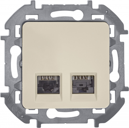 Розетка компьютерная двойная RJ45 категория 6 UTP слоновая кость INSPIRIA IEK 673841