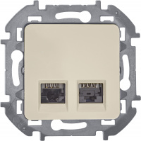 Розетка компьютерная двойная RJ45 категория 6 UTP слоновая кость INSPIRIA IEK 673841