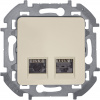 Розетка компьютерная двойная RJ45 категория 6 UTP слоновая кость INSPIRIA IEK 673841