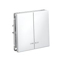 ARTGALLERY 2-клавишный ВЫКЛЮЧАТЕЛЬ с подсветкой, сх.5а, 10АХ, механизм, быстрозажимные клеммы, ЛОТОС Systeme Electric GAL001353S