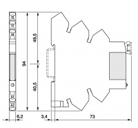 Интерфейсный модуль реле, 1 перекидной контакт 6А 230В AC/DC пружинные зажимы Релеон RM161023000