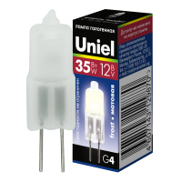 Лампа галогенная матовая капсульная 12 В 35 Вт цоколь G4 Картонная коробка JC-12/35/G4 FR Uniel 824 00824