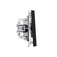 ARTGALLERY 1-клавишный ПЕРЕКЛЮЧАТЕЛЬ IP44, 10АХ,  механизм, быстрозажимные клеммы, КАРБОН Systeme Electric GAL441061S