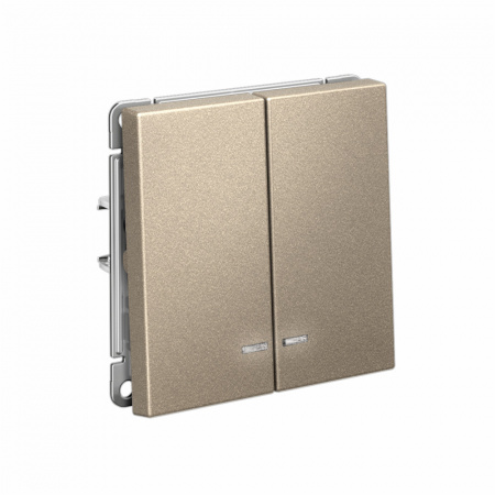 ARTGALLERY 2-клавишный ВЫКЛЮЧАТЕЛЬ с подсветкой, сх.5а, 10АХ, механизм, быстрозажимные клеммы, ШАМПАНЬ Systeme Electric GAL000553S