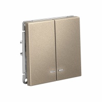 ARTGALLERY 2-клавишный ВЫКЛЮЧАТЕЛЬ с подсветкой, сх.5а, 10АХ, механизм, быстрозажимные клеммы, ШАМПАНЬ Systeme Electric GAL000553S