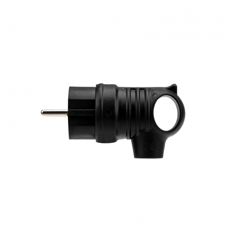 111-002 Вилка угловая влагозащищенная с кольцом, с заземлением, 16 А IP44 каучук REXANT 