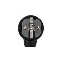 Вилка угловая влагозащищенная с кольцом, с заземлением, 16 А IP44 каучук REXANT 111-002