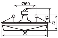 8150-2 сереб/сер. Светильник ИВО-50w 12в G5.3 квадратный серебро с серым стеклом FERON  18641