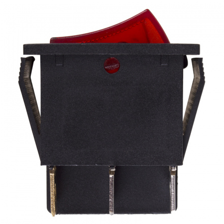 36-2410 Выключатель клавишный 250V 15А (6с) ON-OFF красный с подсветкой двойной REXANT 