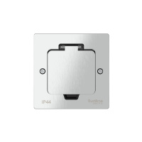 MultiDesk Лючок на 2 модуля IP44 с монтажной коробкой для стены, фальшпола, стола СЕРЕБРО, тип MDK20 Systeme Electric MDK20102SA