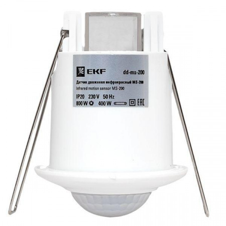 dd-ms-200 ИК датчик движения встраиваемый 800Вт 360гр. до 6м IP20  EKF