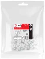 Скоба пластиковая крепежная плоская 5 мм белая NO-224-581 (50 шт/уп) ЭРА Б0066614