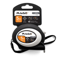 Рулетка с прорезиненным покрытием Soft-Touch автостопом 5 м х 25 мм Rage 100044