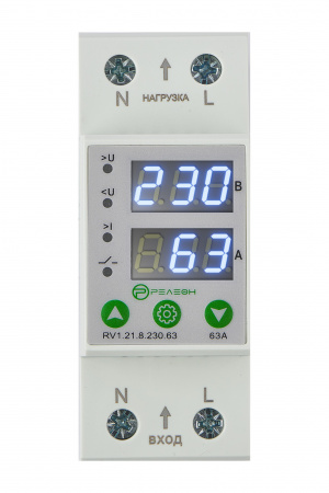 RV121823063 Реле контроля напряжения и тока 1L (230В AC) 63А Релеон 