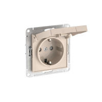 ATLASDESIGN РОЗЕТКА с заземлением со штораками с крышкой, 16А,IP20,мех., быстрозажимные клеммы, БЕЖЕВЫЙ Systeme Electric ATN000246S