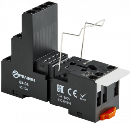 S404 Розетка для реле RP4.34 и модуля защиты и индикации PM8, 10А Релеон 