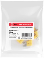 Разъем плоский NO-225-37 РпИм 5.5-6-0.5 изолированный «розетка» (упаковка 10 штук) ЭРА Б0063361