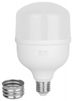 Лампа светодиодная высокой мощности LED 60 Вт 6000Лм 6500К T100 холодный E27/E40 (переходник) 170-265В LED POWER T100-60W-865-E27/E40 Green Line ЭРА Б0066980