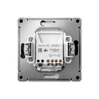 ARTGALLERY 1-клавишный ВЫКЛЮЧАТЕЛЬ с подсветкой, 10АХ, механизм, быстрозажимные клеммы, КАРБОН Systeme Electric GAL001013S