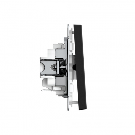 ARTGALLERY 1-клавишный ВЫКЛЮЧАТЕЛЬ с подсветкой, 10АХ, механизм, быстрозажимные клеммы, КАРБОН Systeme Electric GAL001013S