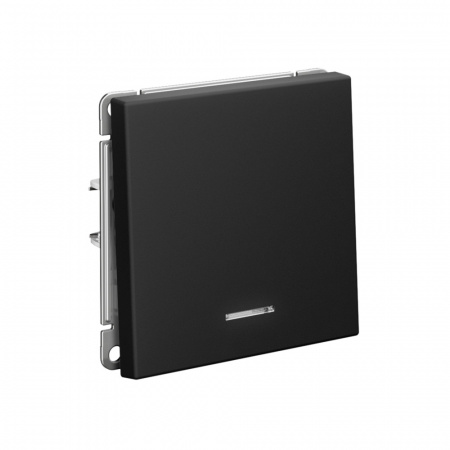 ARTGALLERY 1-клавишный ВЫКЛЮЧАТЕЛЬ с подсветкой, 10АХ, механизм, быстрозажимные клеммы, КАРБОН Systeme Electric GAL001013S