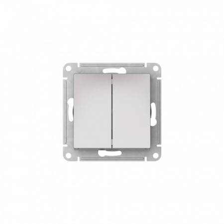 ATLASDESIGN AQUA 2-клавишный ВЫКЛЮЧАТЕЛЬ IP44, с  х.5, 10АХ, быстрозажимные клеммы, АЛЮМИНИЙ Systeme Electric ATN440351S