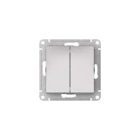 ATLASDESIGN AQUA 2-клавишный ВЫКЛЮЧАТЕЛЬ IP44, с  х.5, 10АХ, быстрозажимные клеммы, АЛЮМИНИЙ Systeme Electric ATN440351S