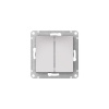 ATLASDESIGN AQUA 2-клавишный ВЫКЛЮЧАТЕЛЬ IP44, с  х.5, 10АХ, быстрозажимные клеммы, АЛЮМИНИЙ Systeme Electric ATN440351S
