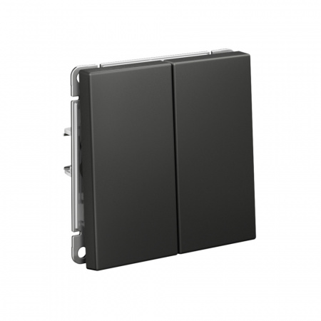 ARTGALLERY 2-клавишный ВЫКЛЮЧАТЕЛЬ, 10АХ, механизм, быстрозажимные клеммы, БАЗАЛЬТ Systeme Electric GAL001451S