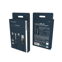 Кабель USB 3в1, Type-С, Lightning, Micro USB, 1.2м, черный REXANT 18-7076