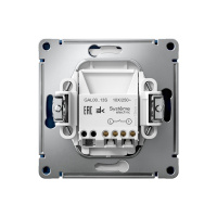 ARTGALLERY 1-клавишный ВЫКЛЮЧАТЕЛЬ с подсветкой, 10АХ, механизм, быстрозажимные клеммы, АКВАМАРИН Systeme Electric GAL001113S