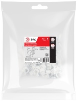 Скоба пластиковая крепежная круглая 7 мм белая NO-224-569 (50 шт/уп) ЭРА Б0066617