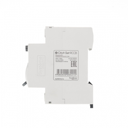 C9R76263 City9 Set Селективный выключатель дифференциального тока (ВДТ/УЗО) 63А 2P 100мА A-S 230В Systeme Electric 