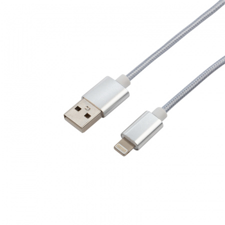 Кабель USB-Lightning 2 А, 1 м, черный ПВХ, 18-7050, REXANT