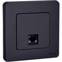 Розетка компьютерная RJ45 категория 6 UTP антрацит INSPIRIA IEK 673833