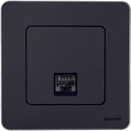 Розетка компьютерная RJ45 категория 6 UTP антрацит INSPIRIA IEK 673833
